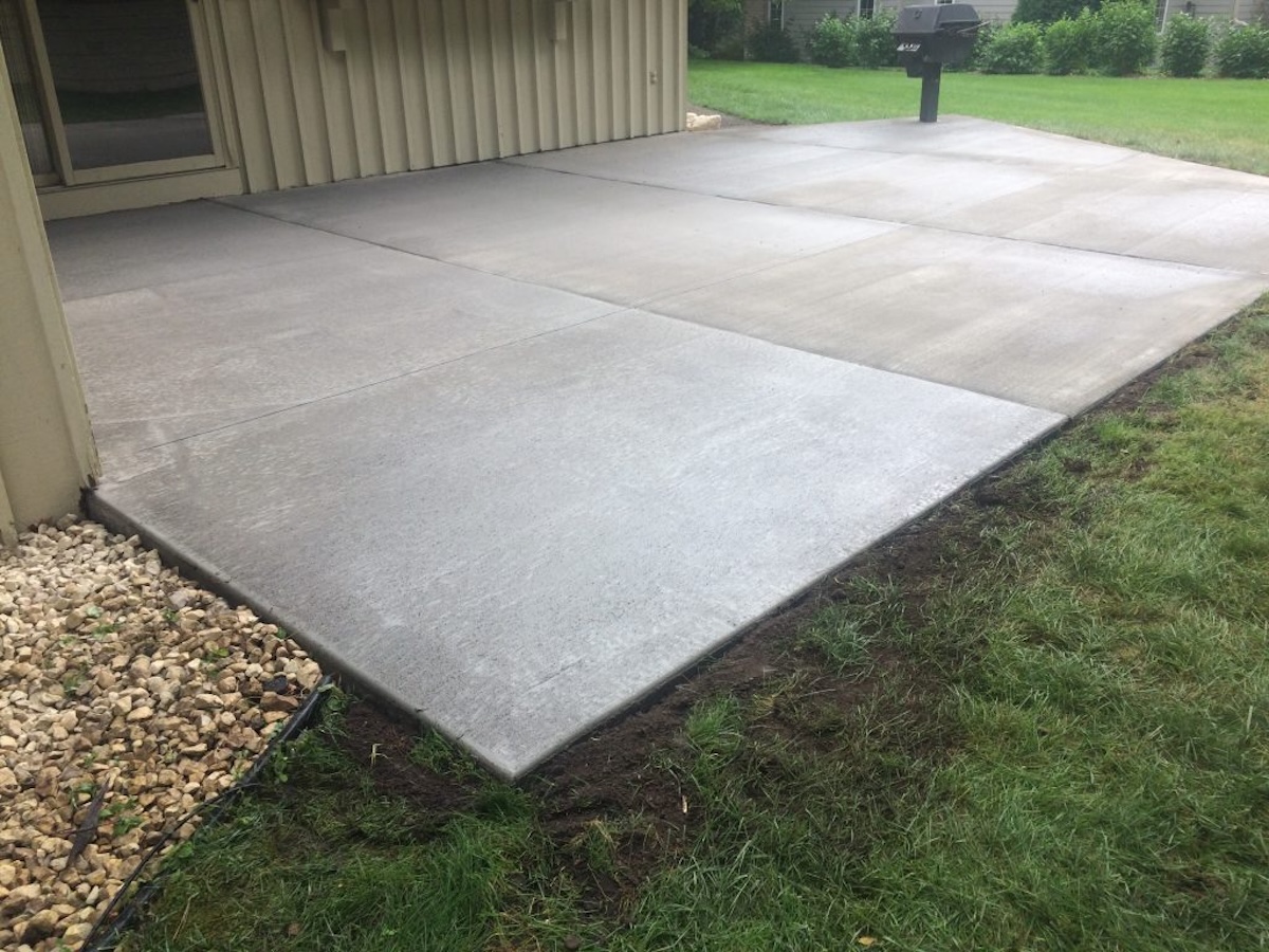Completed concrete patio